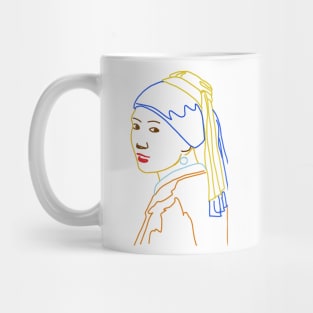 simple Girl With a Pearl Earring Mug